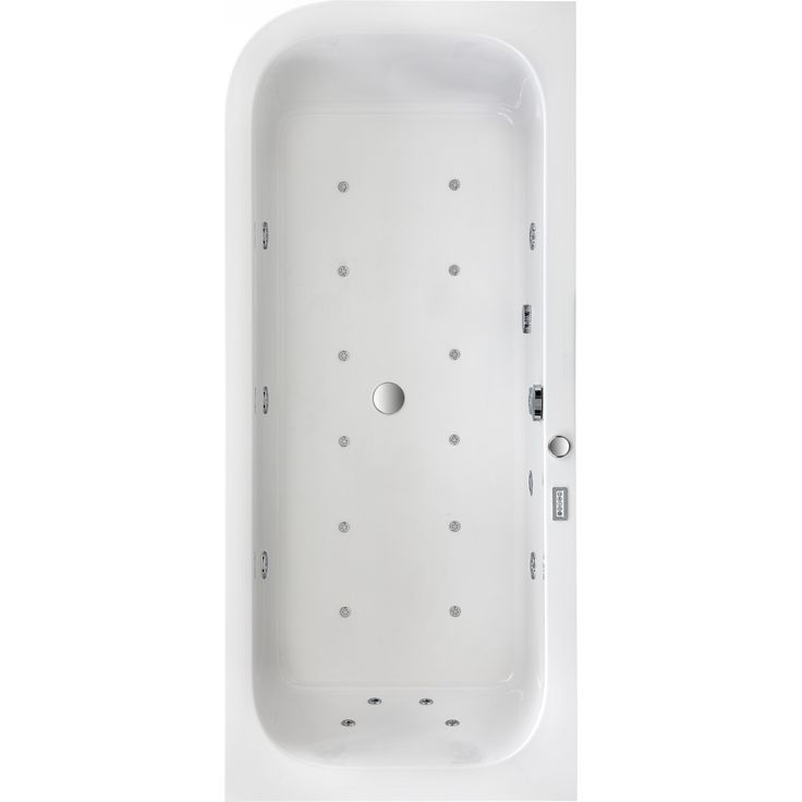 Ottofond Whirlpool-Komplettset 'Spirit' Sanitäracryl weiß, 180 x 80 x 60 cm mit Hydra-Jet-Massage- und Luftsystem