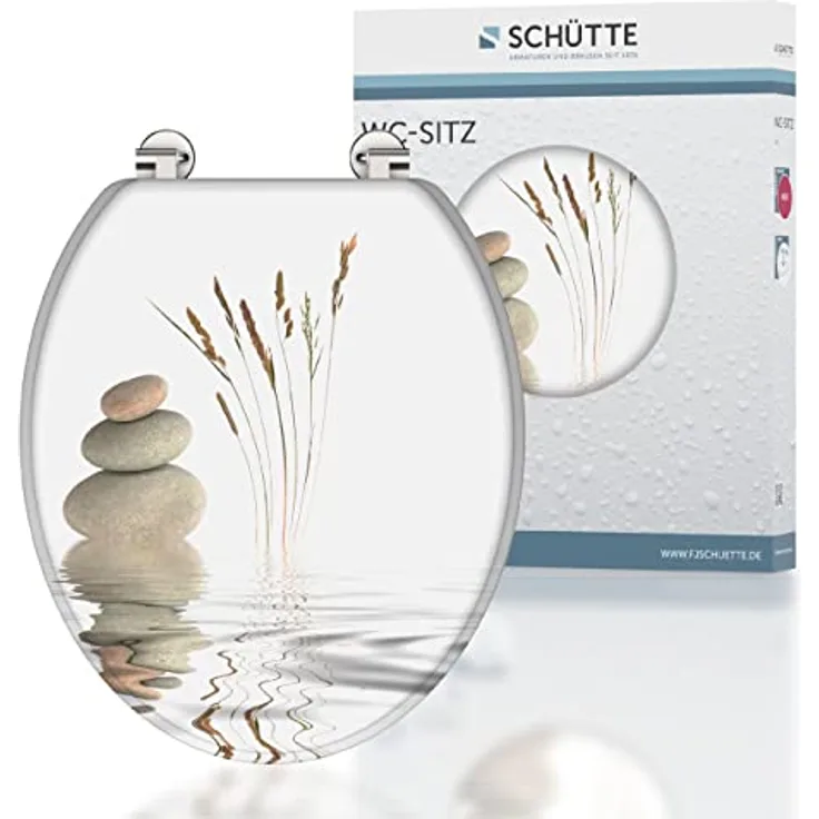 Schütte MDF WC-Sitz Balance, langlebig und pflegeleicht mit High-Gloss Oberfläche, O-Form