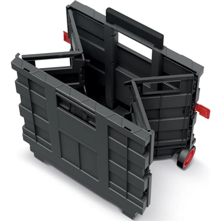 Kistenberg zusammenklappbarer Transportwagen Cart, Tragfähigkeit bis zu 25 kg, wetterfester Kunststoff, Teleskopgriff aus Aluminium – Bild 3