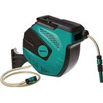 Amazon Basics - Schlauchtrommel zur Wandmontage, mit Schlauch, automatische Aufrollung, 15 m