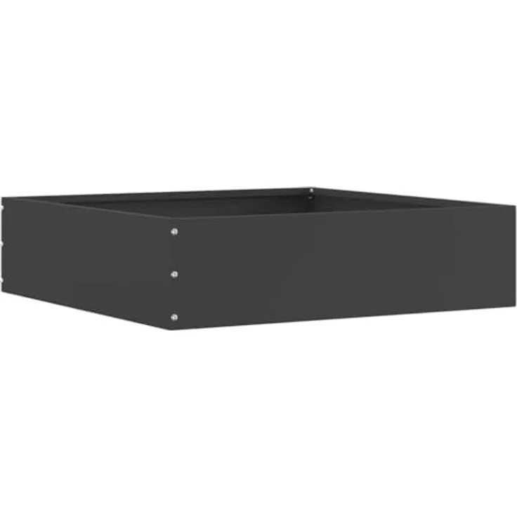 vidaXL Beetumrandung Raseneinfassung, quadratisch aus langlebigem Stahl, schwarz, 50 x 50 x 13 cm – Bild 1