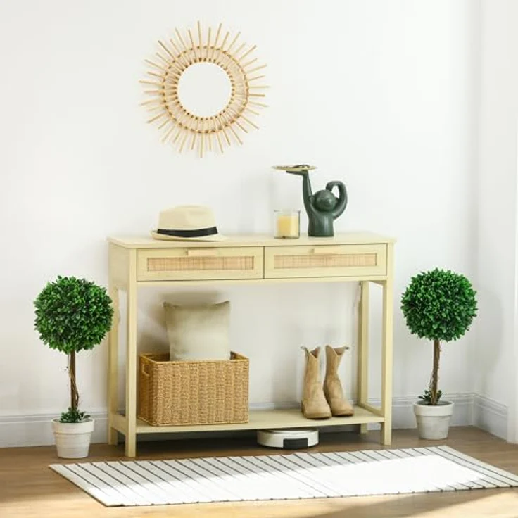 HOMCOM Künstliche Pflanzen, 2er-Set UV-beständige Kunstpflanze, 60 cm Buchsbäume, Zimmerpflanze im Blumentopf, Kunstbaum, Wohnzimmerdeko für Garten, Terrasse, Grün – Bild 2