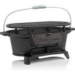 BBQ-Toro Gusseisen Grilltopf mit Grillrost | 50 x 25 x 23 cm | Hibachi Style Holzkohle Campinggrill