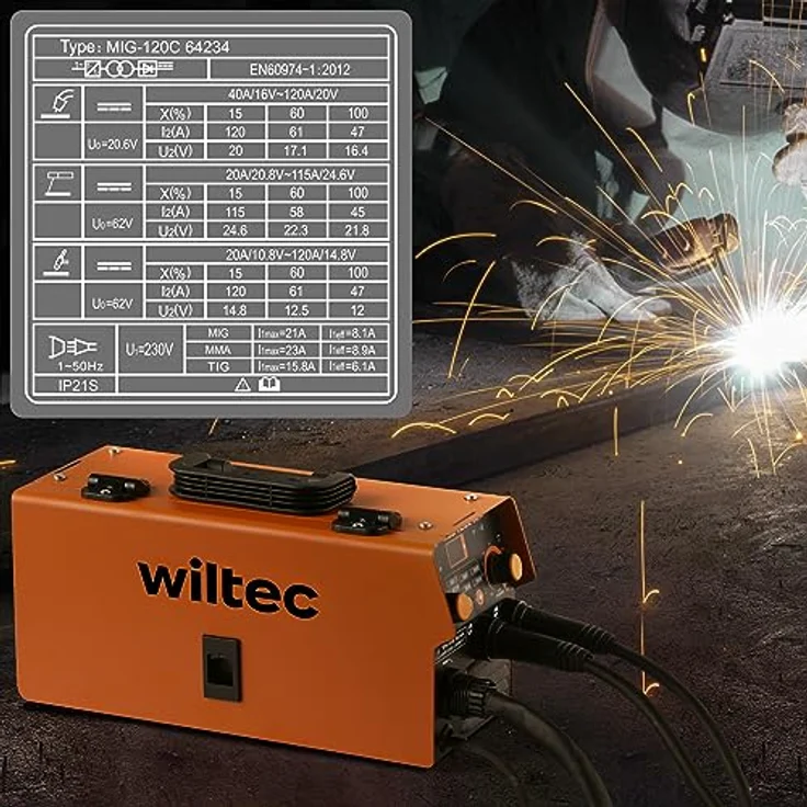 XPOtool IGBT Schweißgerät, digitales 120A Invertergerät für MIG, MMA, WIG/TIG und Flux-Fülldraht mit Hot Start und Arc Force – Bild 6