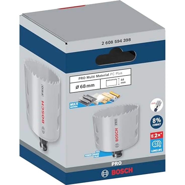 Bosch 1x PRO Multi Material Power Change Plus Lochsäge, Ø 68 mm, für Weichholz, Trockenbauwand, Professional Zubehör – Bild 2