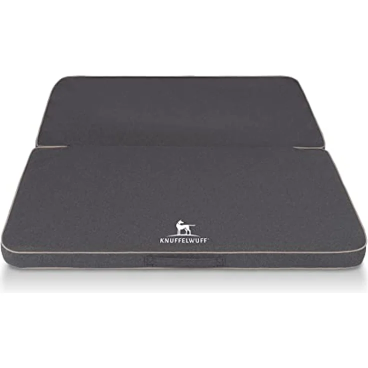Knuffelwuff Hundematte Tacoma, Faltbare Reisematte mit orthopädischer Memory Foam Schaummatratze, Velours-Oberfläche – Bild 1