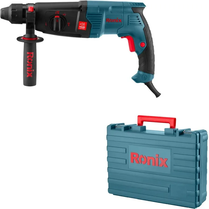 Ronix Bohrhammer 2731, 900 W, 30 mm, 3,3 J, 4 Funktionen, SDS-Plus, inklusive Bohrer und Meißel