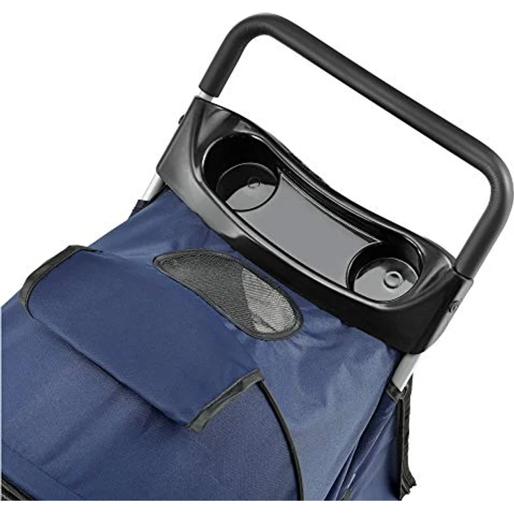pro.tec Hundewagen Niceville Pet Stroller, bis 15 kg, Blau, Regenschutz Roadster, ideal für Welpen, ältere Hunde und mehr – Bild 5