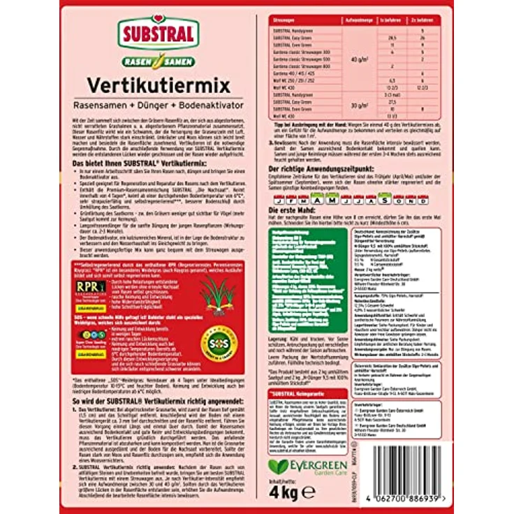 Substral Vertikutiermix 4 kg, für 133 m² – Bild 2