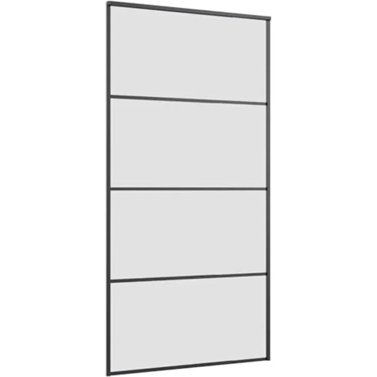 vidaXL Schiebetür mit Beschlag 102,5x205 cm, ESG-Glas und Aluminium, korrosionsbeständig, leise Montage – Bild 4