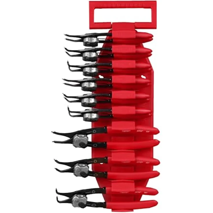 MILWAUKEE ACCESORIOS 4932492496 Juego de 9 Alicates Sicherungsringe, mehrfarbig, Zangenset für verschiedene Anwendungen