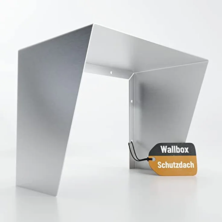 ABSINA Edelstahl Dach für Wallbox inkl. Montagezubehör - 45,4 x 25,6 x 30,2 cm Abdeckung für Wallbox - Wallbox Wetterschutz, Wallbox Regenschutz, Schutz für Wallbox, Wallbox Abdeckung – Bild 1