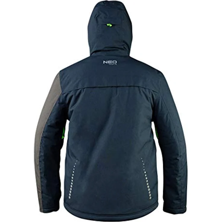 Neo Tools Herren Arbeitsparka, Membran-Jacke mit Kapuze, atmungsaktiv und wasserdicht, Gr. S-XXXL, 100% Polyester, PrimaLoft-Füllung, blau – Bild 4