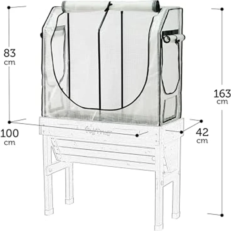 VegTrug® Gewächshausaufsatz Wall Hugger, Hochbeet Abdeckung mit Micro-Net-Funktion und PE-Folie, 99,5x41,5x90 cm, stabiler Stahlrahmen, idealer Pflanzenschutz für alle Jahreszeiten – Bild 4