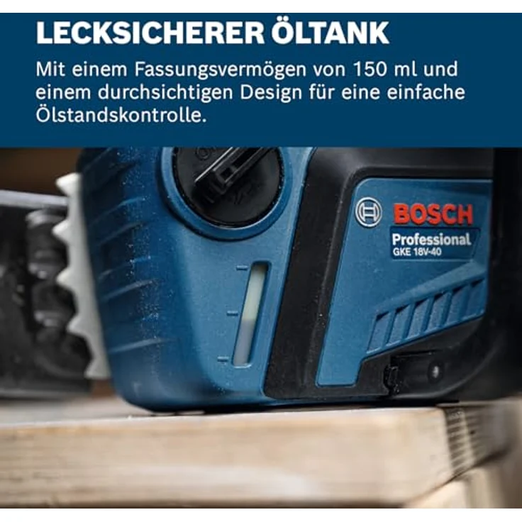 Bosch Professional Akku-Kettensäge GKE 18V-40 Solo, 40 cm Schwert, bürstenloser Motor, automatische Kettenschmierung, OptiCut-Funktion – Bild 4