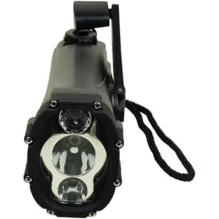 POWERplus Shark Wasserdichtes Dynamo Kurbel / USB aufladbares LED-Taschenlampe / Not Ladegerät Schwarz – Bild 6