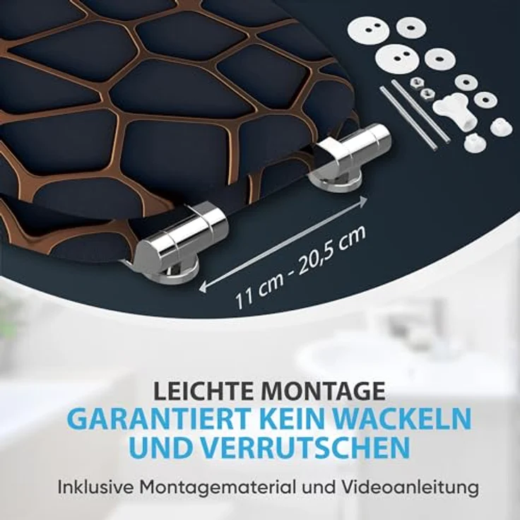 Sanilo WC Sitz Mesh, Hochwertiger Holz-Toilettendeckel mit Absenkautomatik und antibakterieller Oberfläche – Bild 6
