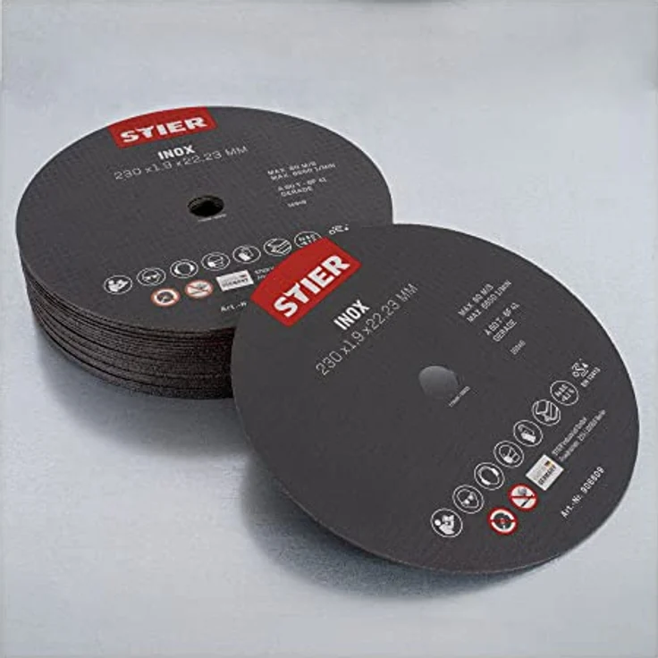 STIER Trennscheibe 230 x 1,9 x 22,23 gerade Inox/Edelstahl, MADE IN GERMANY, für Stahl und Metall, 25er Pack – Bild 2