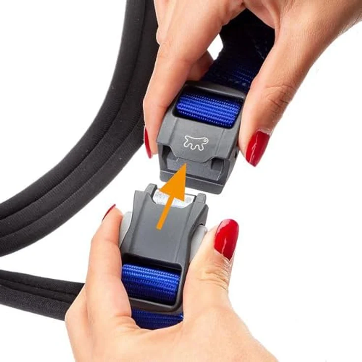 Ferplast Daytona Cross, kleines Hundegeschirr aus Nylon mit weicher Polsterung, reflektierend, verstellbar und Magnetschnalle, blau – Bild 5