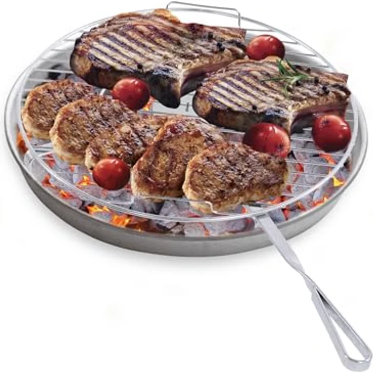 Alfa Forni BBQ501, Grillbesteckset mit drehbarem Grillrost und Grillzange, 37 cm, für Holz- und Gasöfen – Bild 3