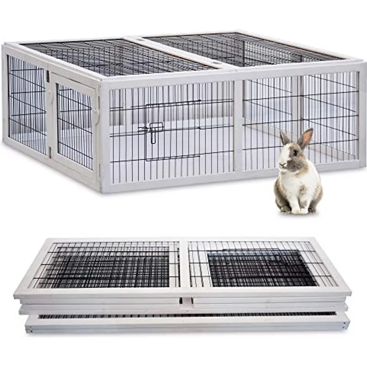 zooprinz Premium Freilaufgehege Rabbit Run für draußen - Besonders Stabiler Holzrahmen - Umweltfreundliche Lasur, XXL Auslauf für Kleintiere
