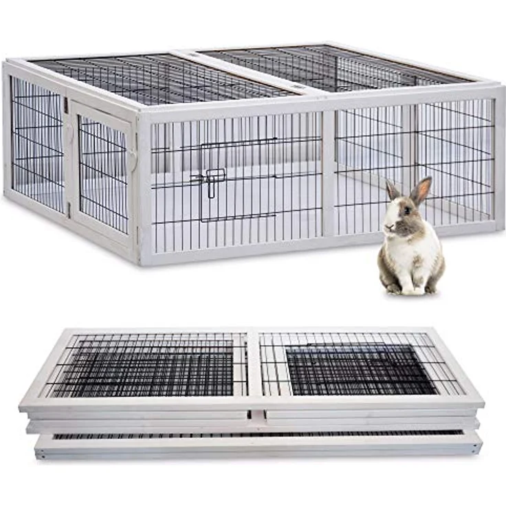 zooprinz Premium Freilaufgehege Rabbit Run für draußen - Besonders Stabiler Holzrahmen - Umweltfreundliche Lasur, XXL Auslauf für Kleintiere – Bild 1