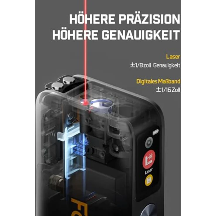 Fanttik A10 Pro, 2-in-1 Laser Entfernungsmesser und Maßband für präzise Distanzen, kompakt und handlich – Bild 4