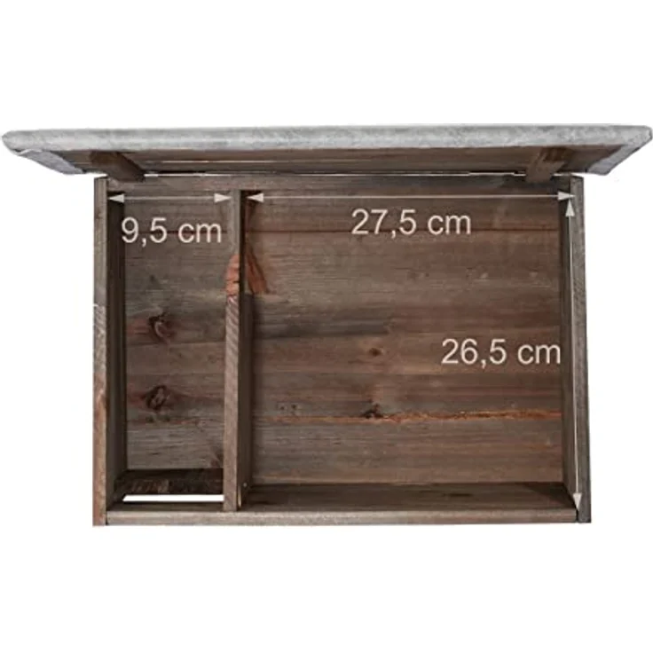 Relaxdays Igelhaus, Igelbau mit Boden, Rattenklappe & Labyrintheingang, Holz, Igelhütte, HxBxT: 20 x 45,5 x 33 cm, braun - Preisvergleich – Bild 5