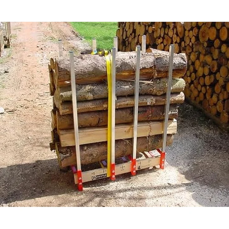Nestlé Sägebock Holzmichel, Arbeitsbock für Holzscheite, Alu / Holz, kompakt zusammenlegbar – Bild 4