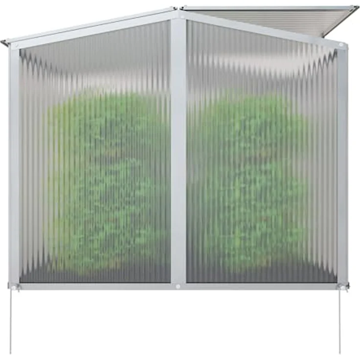 GARMIO® Gewächshaus Protea Klein, Alu Frühbeet, Mini-Gewächshaus, Treibhaus, Frühbeetkasten, Pflanzenbeet, Anzuchtbeet, Tomatenhaus, Pflanzenhaus für Garten, mit 4X Hering – Bild 3