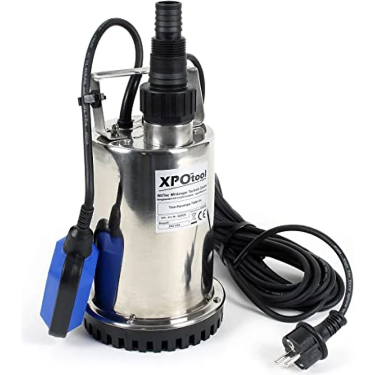 Wiltec XPOtool Tauchpumpe bis 7500l/h, max. Förderhöhe 6,5m, Schmutzwasserpumpe 400W, Fremdkörper bis 5mm, robuste Konstruktion – Bild 1