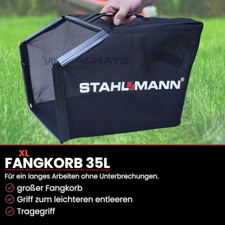 Stahlmann Rasenmäher Benzin BR390, 4,0PS (2,9kW) mit 39cm Schnittbreite, 35L Fangkorb und Schnitthöhenverstellung – Bild 6