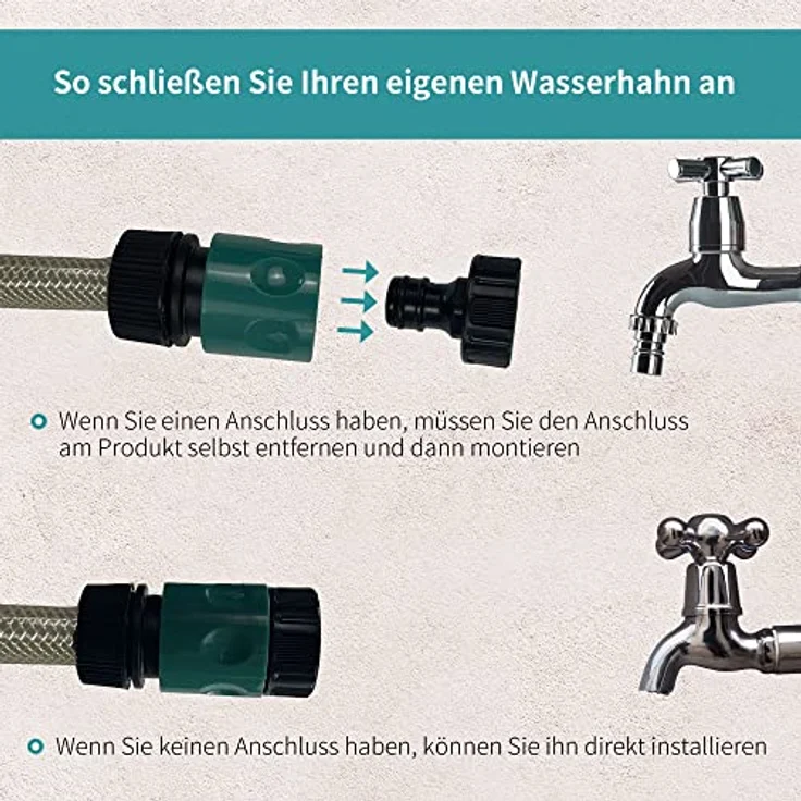 Durhand Schlauchtrommel mit Multibrause, 10m Schlauchlänge, Frostschutzfunktion, Grün & Schwarz – Bild 7