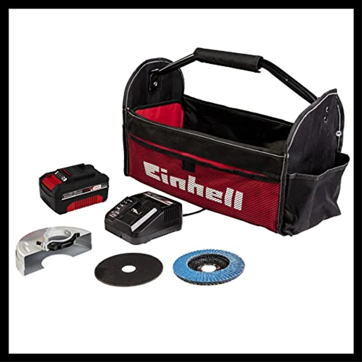 Einhell Akku-Winkelschleifer TC-AG 18-115 Li Kit, 18Volt, rot-schwarz – Bild 3