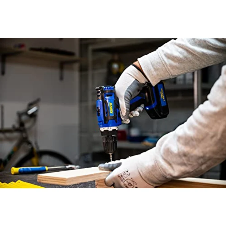 KINZO Akkuschrauber 14.4V, Akku Bohrmaschine für Holz, Metall und Kunststoff mit LED Licht, 1300mAh Li-Ion, Blau – Bild 11