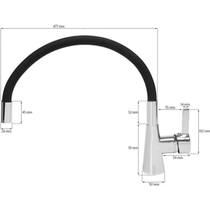TRIZERATOP Flexible Küchenarmatur, weiß, Einhebelmischer mit verstellbarem Silikonauslauf und Neoperl Luftsprudler – Bild 2