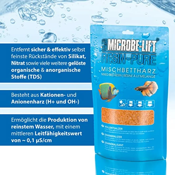 ARKA Biotechnologie GmbH Aquarien-Substrat Microbe-Lift Resin-Pure, Vollentsalzer für Silikat und Nitrat, 1000 ml – Bild 3