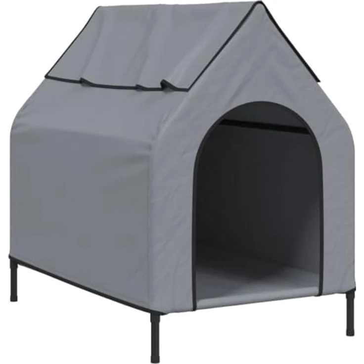 vidaXL Hundehütte Anthrazit Oxford-Gewebe und Stahl – Bild 1