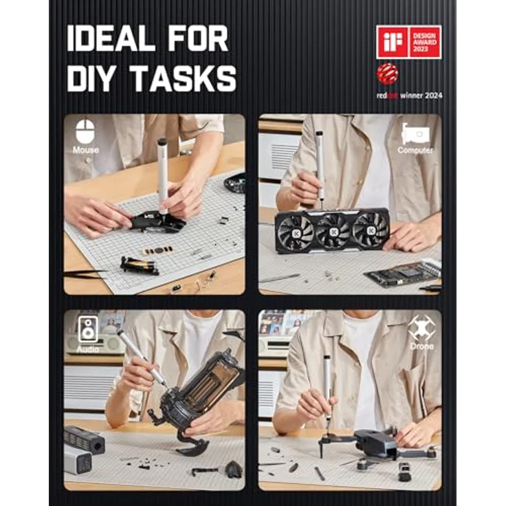 Fanttik E1 Max, Elektroschraubenzieher Set 3.7V in Silber, 50 Bits, drei Betriebsmodi für präzise Drehmomentanpassung – Bild 8