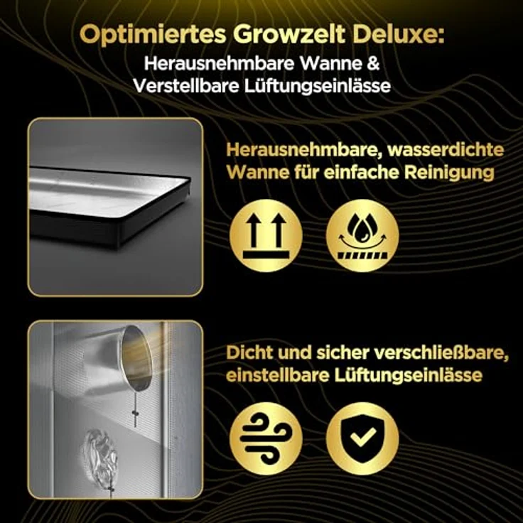 THE HOOKAH Gewächshaus Deluxe D600 Growschrank mit Sichtfenster, 150x150x200 cm, weiß – Bild 3