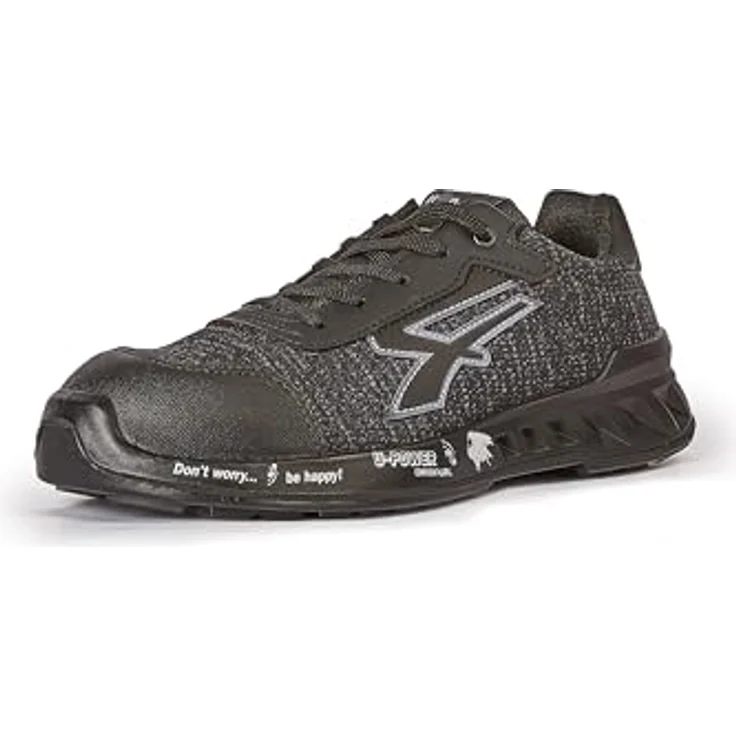 U-Power Sicherheitsschuh SCOTT S1P SRC ESD, Gr. 42, schwarz/grau, atmungsaktives Nylon, rutschfeste PU-Sohle, Airtoe® Aluminium-Zehenkappe – Bild 2