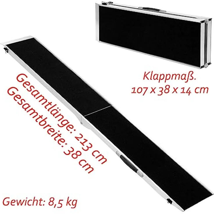 Hunderampe Hundetreppe Auto Kofferraum Treppen Rampe Einstiegshilfe für Hunde Klappbar Aluminium Auswahl Längen 213 cm Petigi – Bild 5