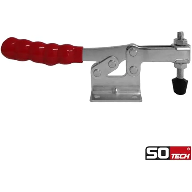 SO-TECH Kniehebelspanner, Kniehebelklemme mit Haltekraft bis zu 227 kg, 2 Stück, rot – Bild 2
