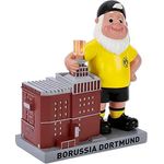 Borussia Dortmund BVB Gartenzwerg U-Turm mit LED - Inkl. Batterien 3 x LR41-22 x 9,5 x 24,3cm, Plyresin, Kunststoff, Metall, Mehrfarbig