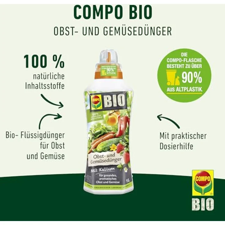 Compo BIO Obst- und Gemüsedünger, 1 Liter – Bild 2