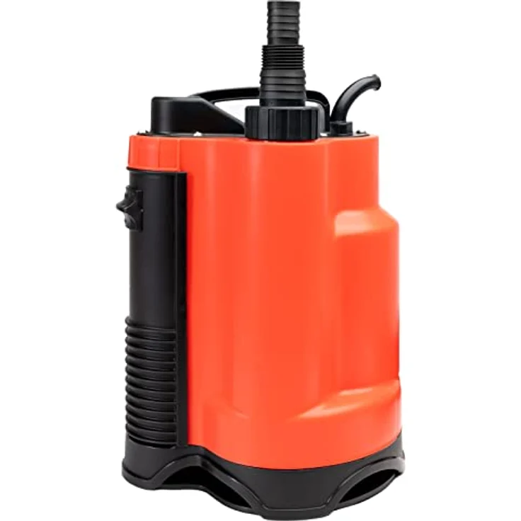 Grafner Drainage Tauchpumpe 750 Watt bis 13000 l/h, mit Schwimmschalter, flachabsaugend bis 25 mm, Ø16mm Fremdkörper, Schacht Druckpumpe Rot – Bild 1