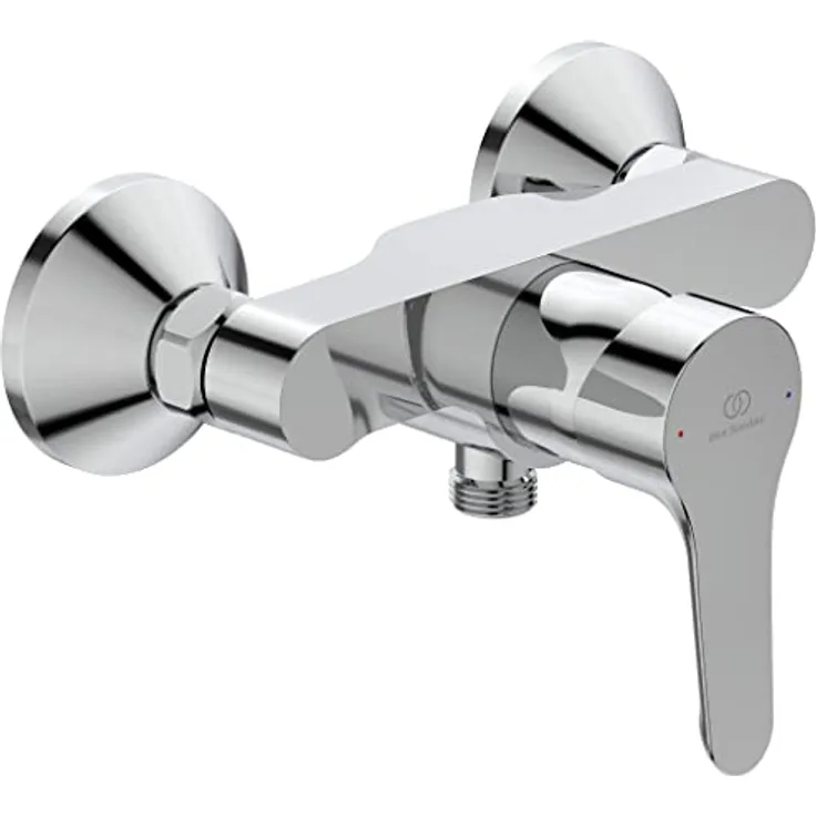 Ideal Standard BC488AA Alpha Brausearmatur Aufputz, mit Heißwassertemperaturbegrenzer, High-Performance Keramik-Kartusche und ECO-Funktion