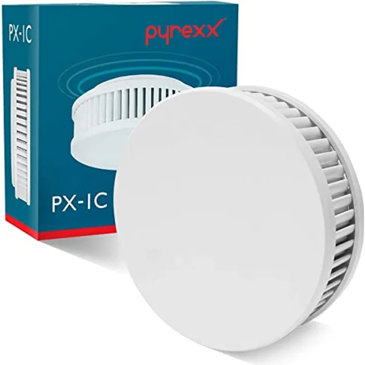 Pyrexx PX-1C • 6 Stück • Funk-Rauchmelder 10 Jahre Batterie vernetzbar mit weiteren Meldern • Magnet-Halterung ohne Bohren und LED-Blinken • Zertifiziert nach Q-Label • Weiß • 6-er Set