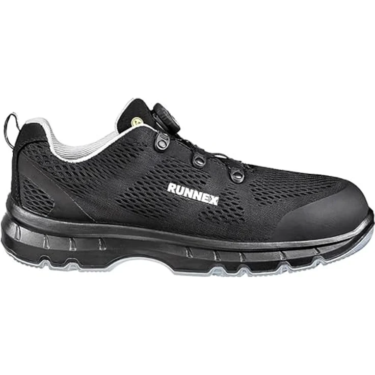 Runnex Sicherheitsschuhe S1PS-ESD-Halbschuhe atop FlexStar, Schwarz/Grau, mit Atop-Schnellverschluss, Alu-Zehenschutzkappe und rutschhemmender Sohle – Bild 3