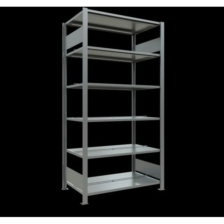 Schulte Lagertechnik MULTIplus150, Kellerregal Stecksystem, 2000 x 1000 x 600 mm, 6 Fachböden, verzinkt